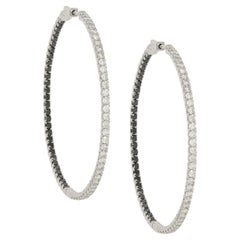 Diana M. Custom 2.55 Cts. Diamond Hoop Earrings 14K White Gold