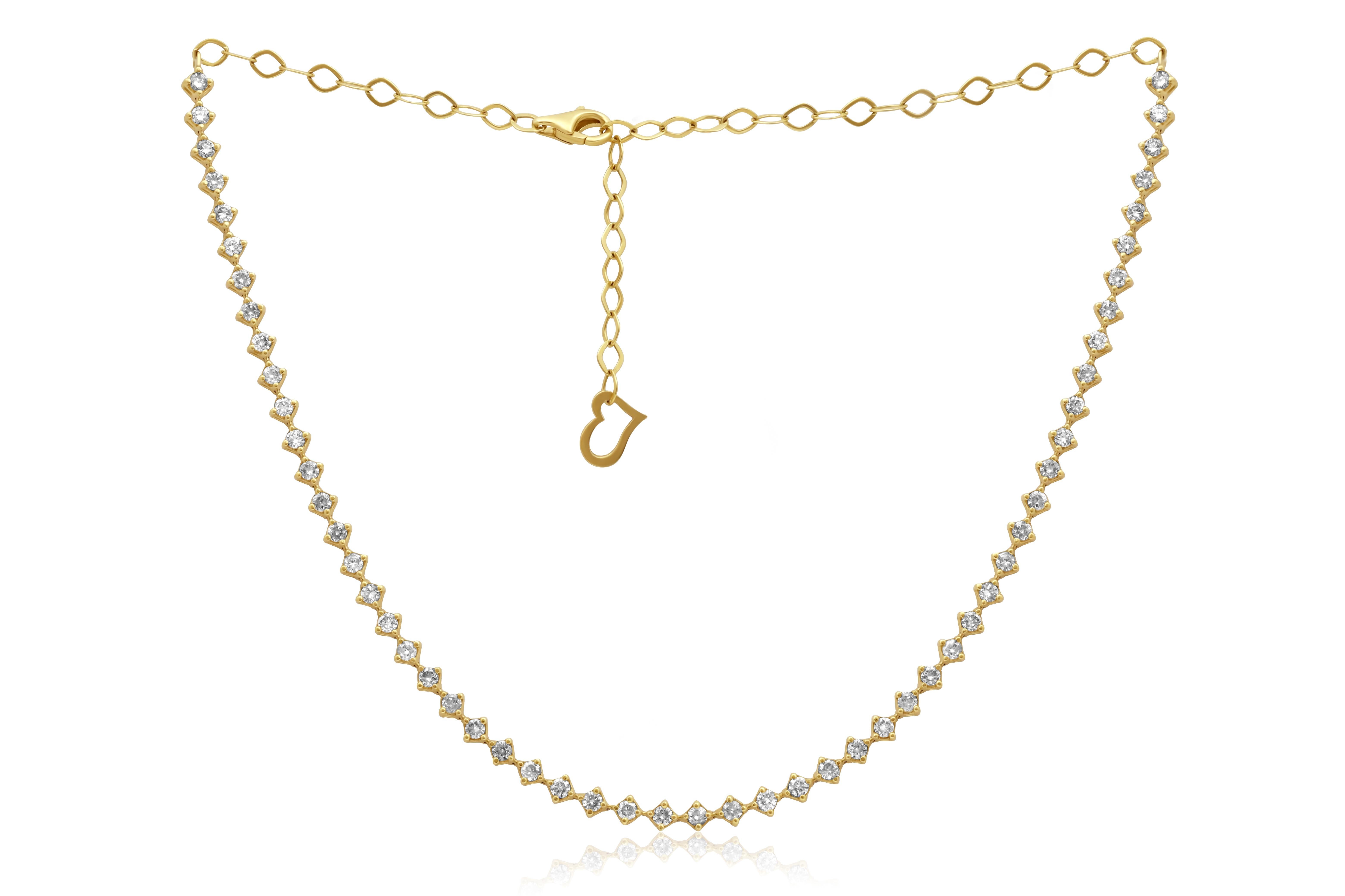 Diana M. Custom  2.65 Cts. Diamond Choker 14K Yellow Gold im Zustand „Neu“ im Angebot in New York, NY