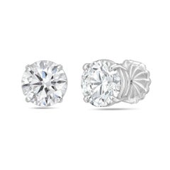 Diana M. Custom 3. 00 Cts. Diamond Stud Earrings 14K White Gold
