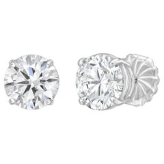 Diana M. Custom 3. 00 Cts. Diamond Stud Earrings 14K White Gold