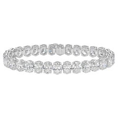 Diana M. Bracelet tennis personnalisé avec diamants ovales 30,05 carats