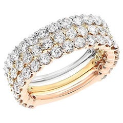 Diana M. I. Custom 3.15 carati. Anello con diamante rotondo in oro 18K a tripla tonalità
