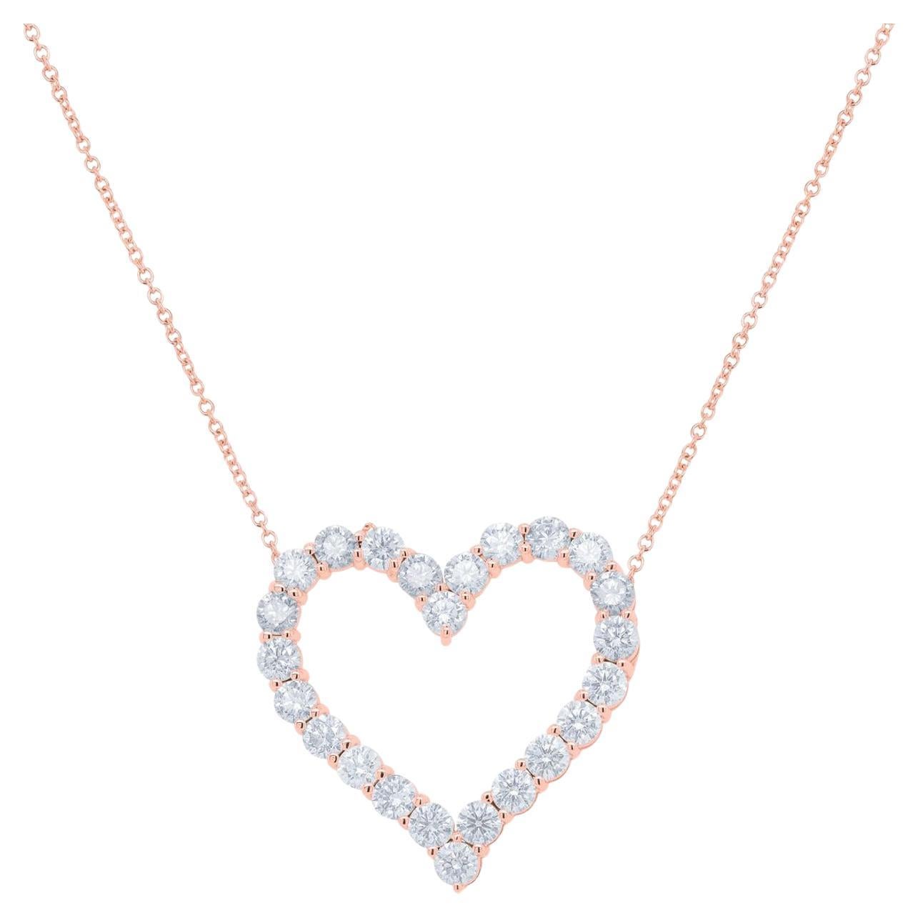 Diana M. Custom 3.30 kt. Diamant-Herz-Anhänger 18K Rose Gold