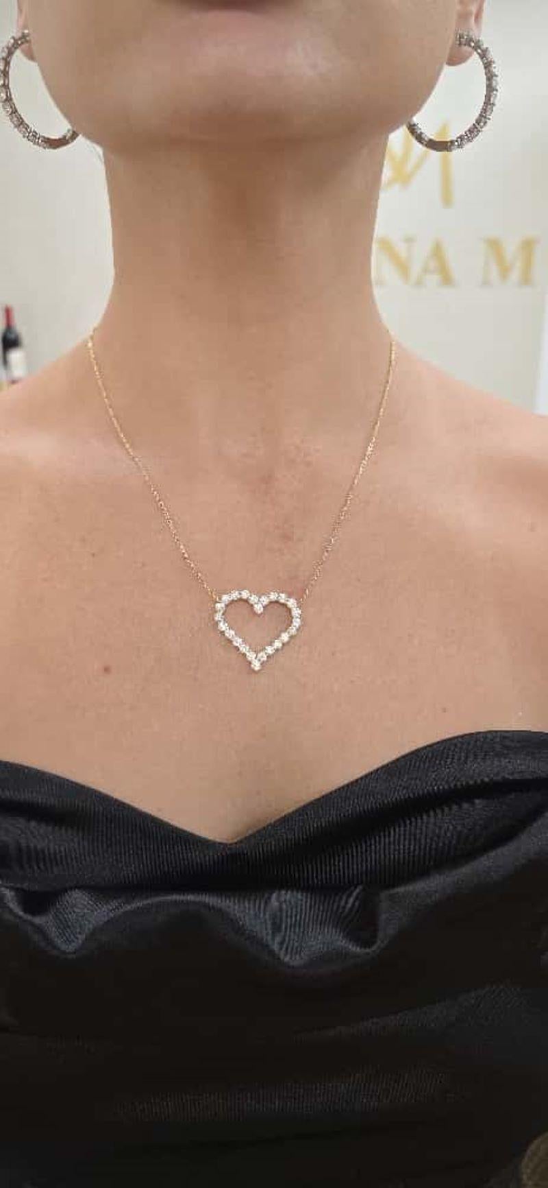 da uomo o donna Diana M. I. Custom 3.35 carati. Ciondolo a forma di cuore con diamante in oro giallo 18 carati in vendita