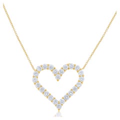 Diana M. I. Custom 3.35 carati. Ciondolo a forma di cuore con diamante in oro giallo 18 carati