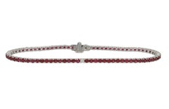 Diana M. Custom 3.38 Cts. Diamond Ruby Tennis Bracelet 14K White Gold