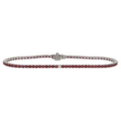 Diana M. Custom 3.38 Cts. Diamond Ruby Tennis Bracelet 14K White Gold