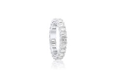 Diana M. Custom 3.75 Cts. Emerald Cut Diamond Eterniry Band Ring 18K White Gold
