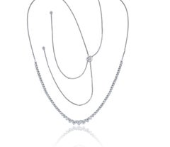 Diana M. Custom 4.40 Cts. Half-Way Diamond Necklace 14K White Gold