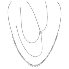 Diana M. I. Custom 4.40 carati. Collana con diamanti a metà strada in oro bianco 14K