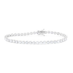 Diana M. Custom 4.50 Cts 3 Prong  Diamond Tennis Bracelet set in 14kt White Gold