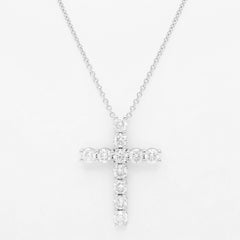 Diana M. Custom  4.52 Cts. Diamond Cross Pendant 18K White Gold