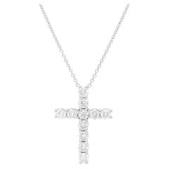 Diana M. Custom  4.52 Cts. Diamond Cross Pendant 18K White Gold