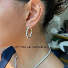 Diana M. Custom 5.00 Cts. Diamond Hoop Earrings 18K Yellow Gold