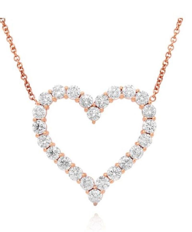 Diana M. I. Custom 5.60 carati. Ciondolo a forma di cuore con diamante in oro rosa 18 carati In condizioni Nuovo in vendita a New York, NY