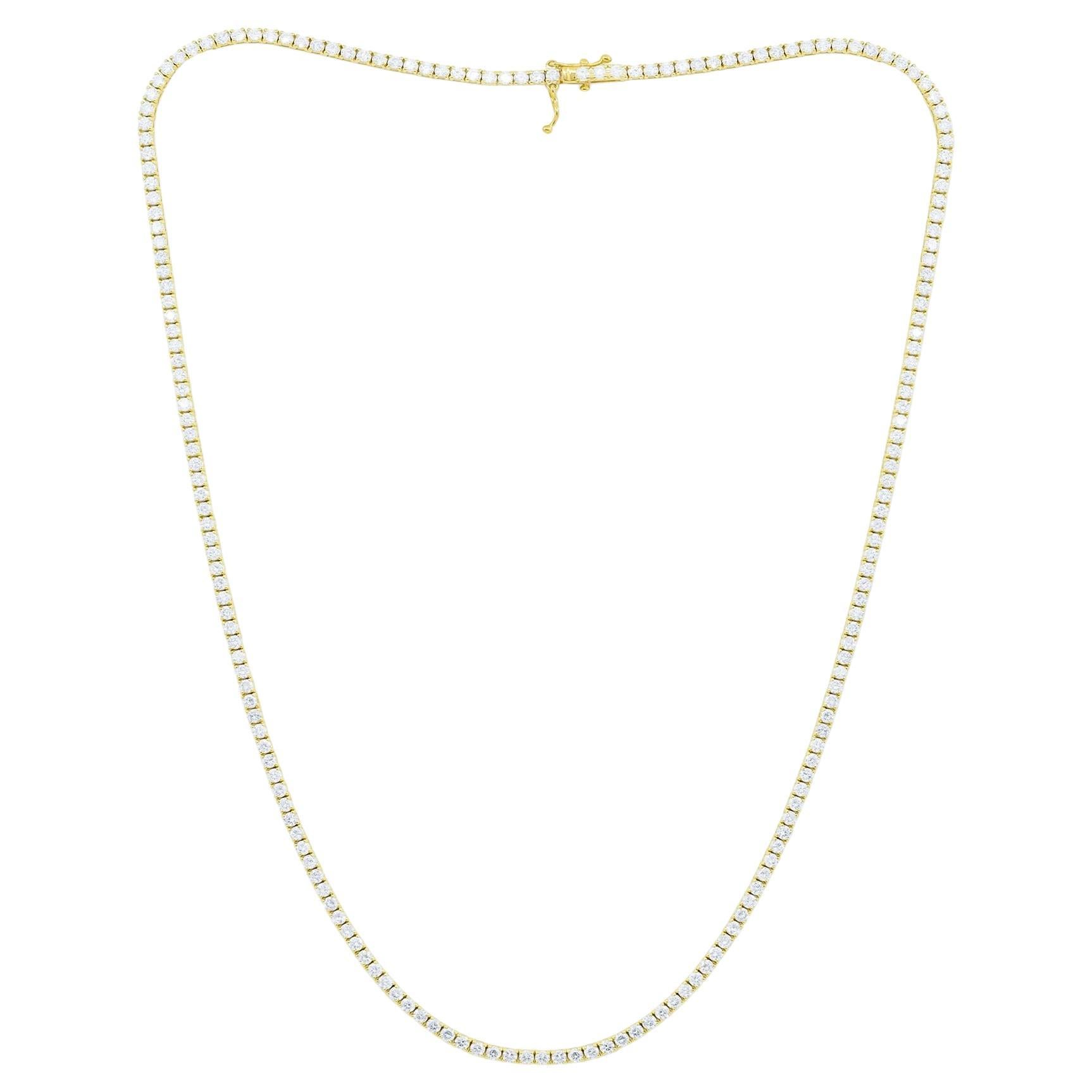 Diana M. Custom 5.60 Cts. Diamond Tennis Necklace 14K Yellow Gold For Sale