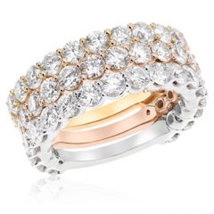 Diana M. Custom  6.00 Cts. Diamond Tree Tone 18K Gold Ring
