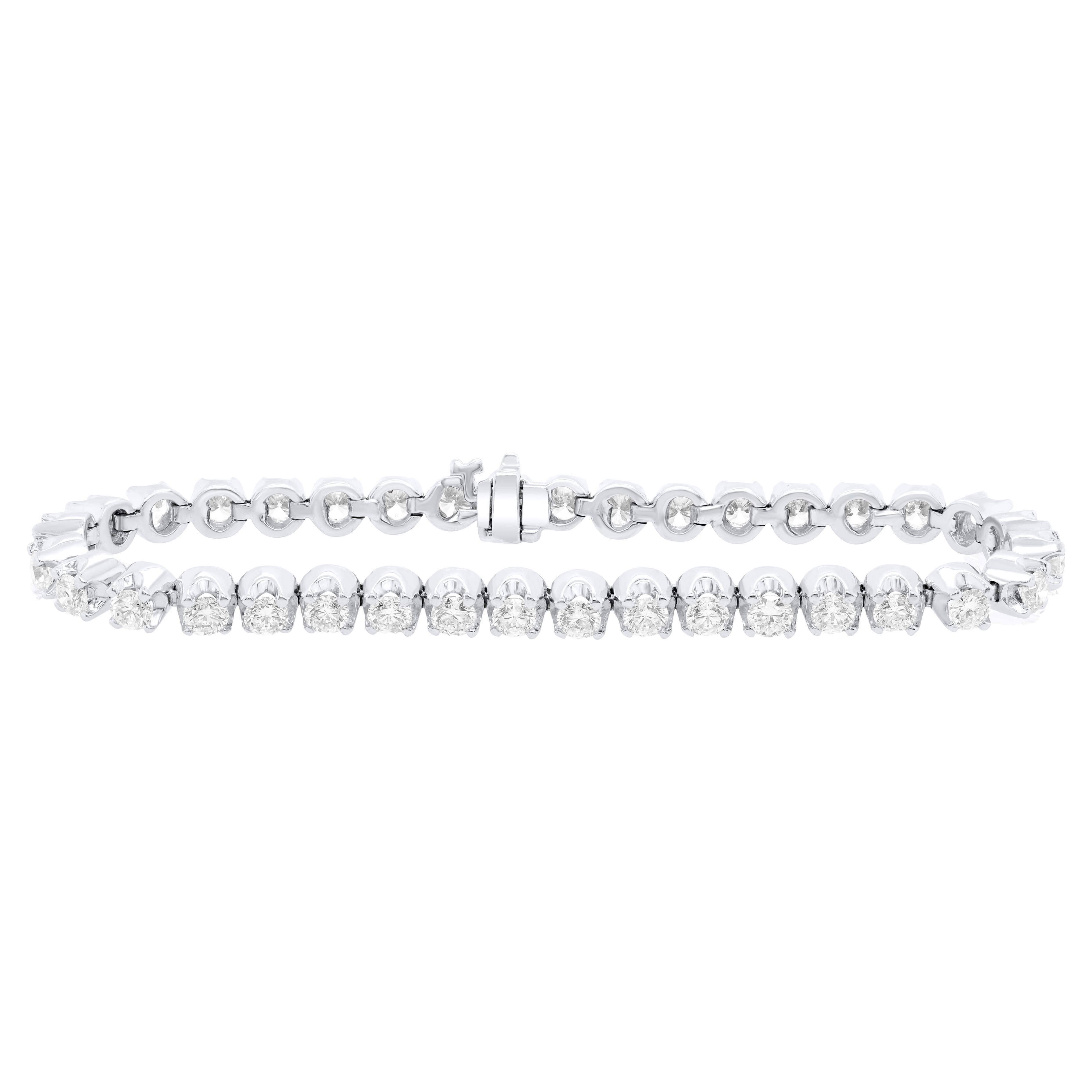 Diana M. Custom 7.20 Cts. Diamond Tennis Bracelet 14K White Gold