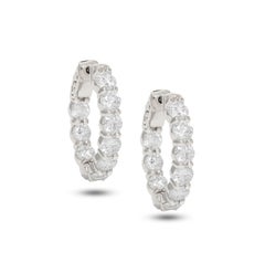 Diana M. I. Custom 7.50 carati. Orecchini a cerchio con diamanti in oro bianco 14K