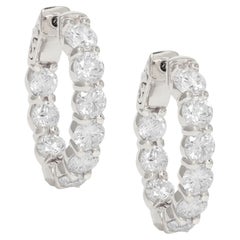 Diana M. Custom 7.50 Cts. Diamond Hoop Earrings 14K White Gold
