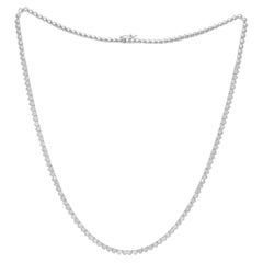 Diana M. Zoll 7,50. Tennis-Halskette aus 14 Karat Weißgold mit runden Diamanten 17" 