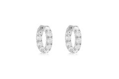 Diana M. Custom 8.15 Cts. Diamond Hoop Earrings 18K White Gold