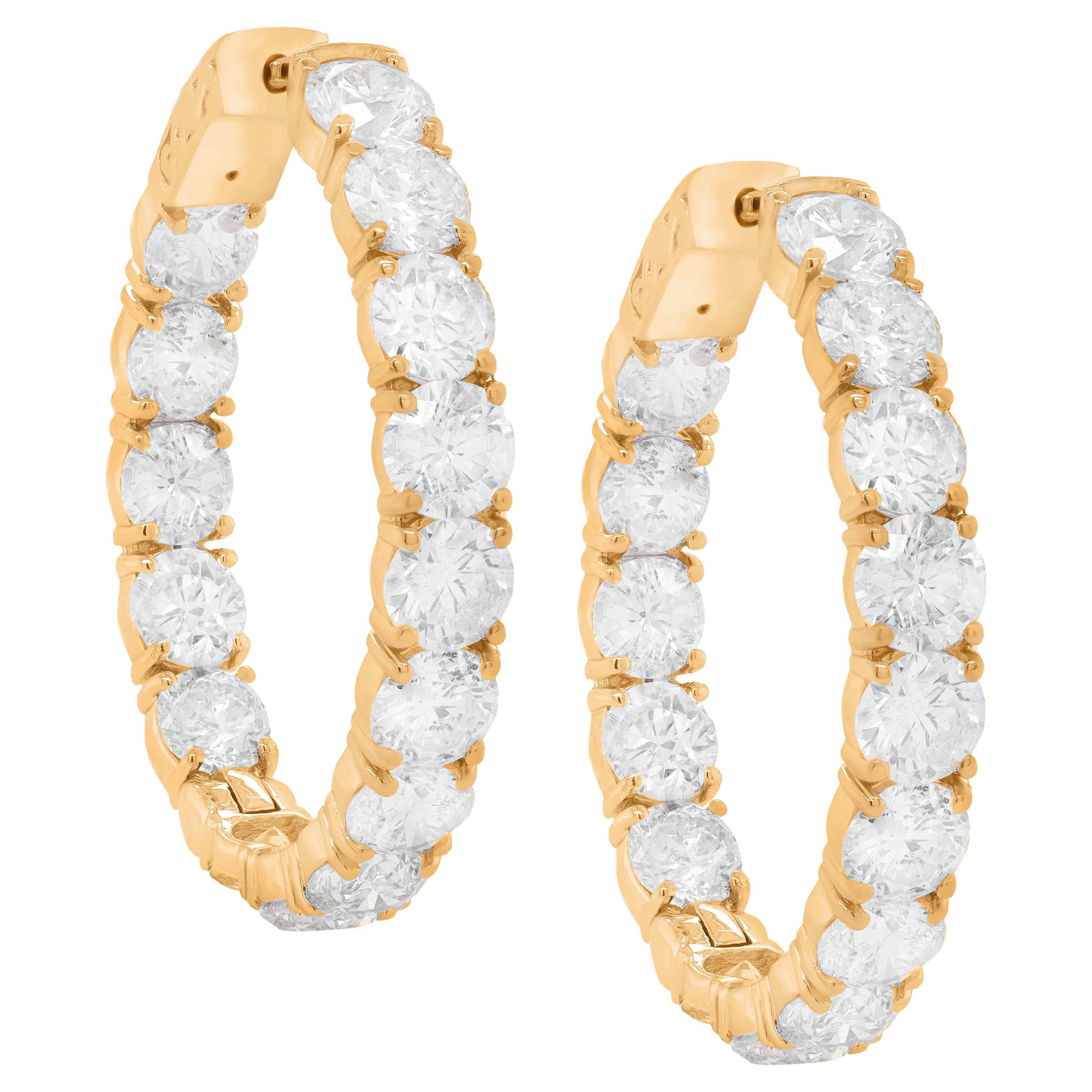 Diana M. personalizada 9.50 cts. Aros de Diamantes Oro Amarillo 18K