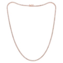 Diana M. Custom 9.70 Cts. Diamond Tennis Necklace 14K Rose Gold