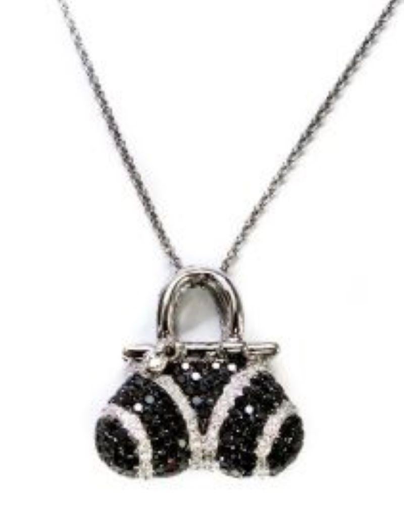 Modeanhänger aus 18kt Weißgold mit 1,85 Karat schwarzen Diamanten und 0,50 Karat weißen Diamanten