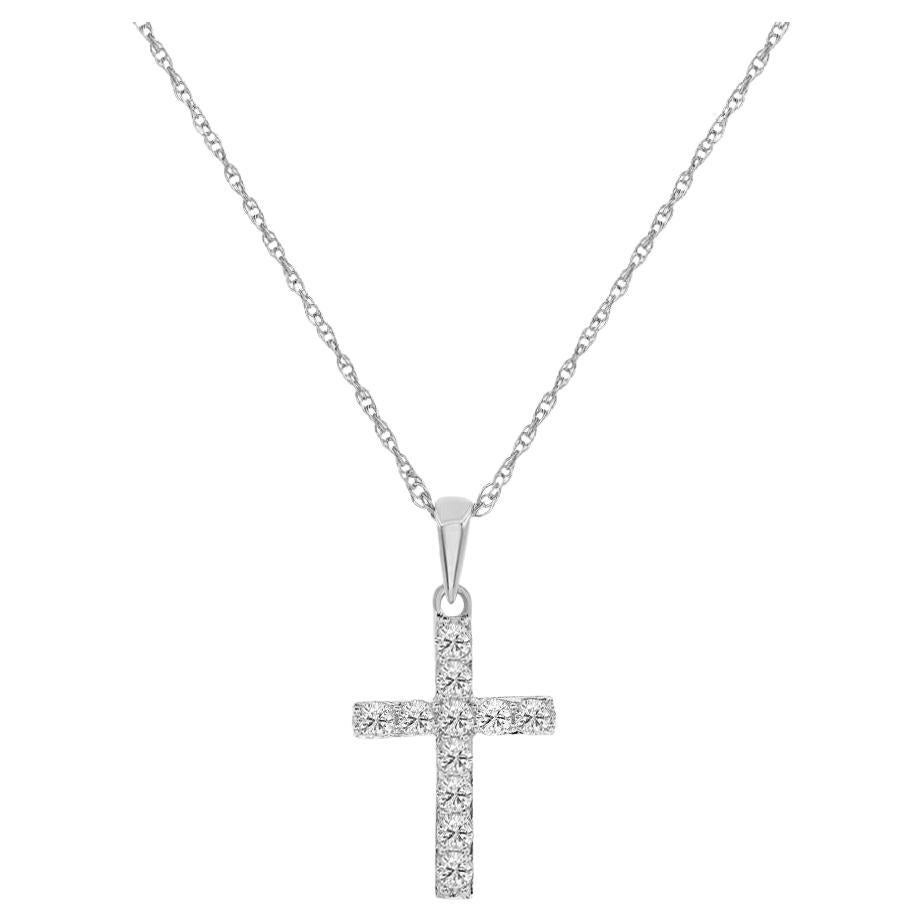 Diana M. Colgante Cruz Diamante Personalizado Oro Blanco 14K
