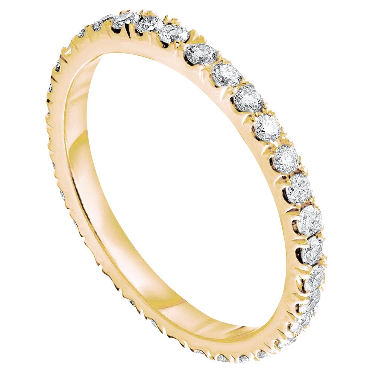 Diana M. Custom Diamond Eternity Band 18K Yellow Gold Ring For Sale