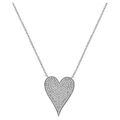 Diana M. Custom Diamond Heart Pendant 14K White Gold