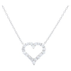 Diana M. Custom Diamond Heart Shape Pendant 14K White Gold
