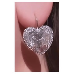 Diana M.  Maßgefertigte herzförmige Diamant-Ohrringe 20,51 Karat insgesamt GIA über 10 Karat je
