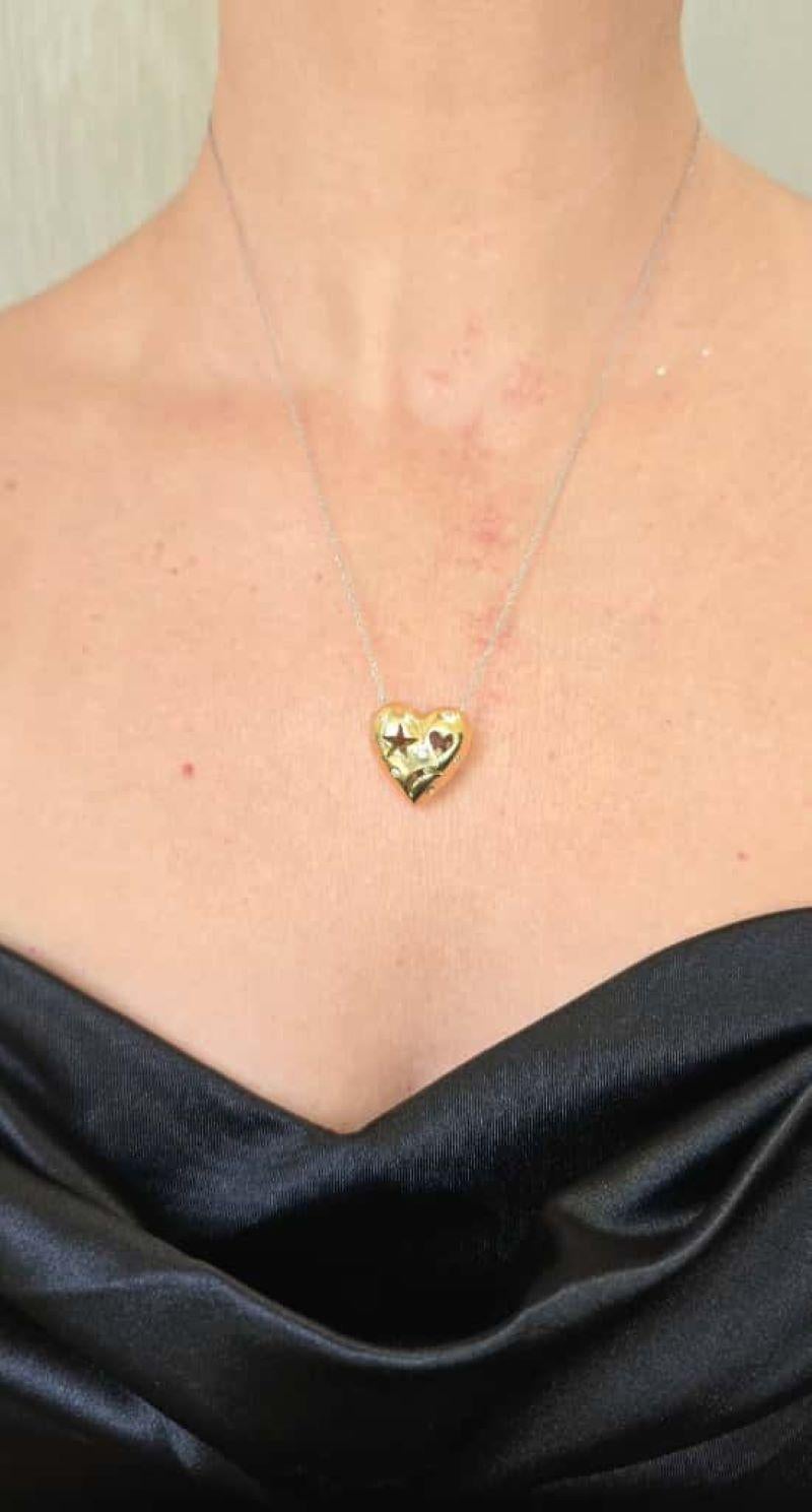 Diana M. Custom Diamond Heart Shaped Pendentif 14K Yellow Gold (pendentif en forme de cœur avec diamants) Neuf - En vente à New York, NY