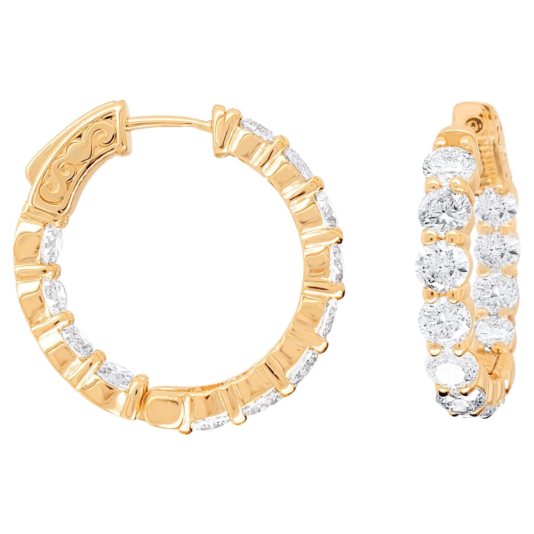 Diana M. Custom Diamond Hoop Earrings 14K Yellow Gold