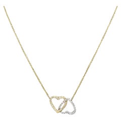 Diana M. Custom Diamond Interlocking Heart Pendant 14K Two Tone Gold