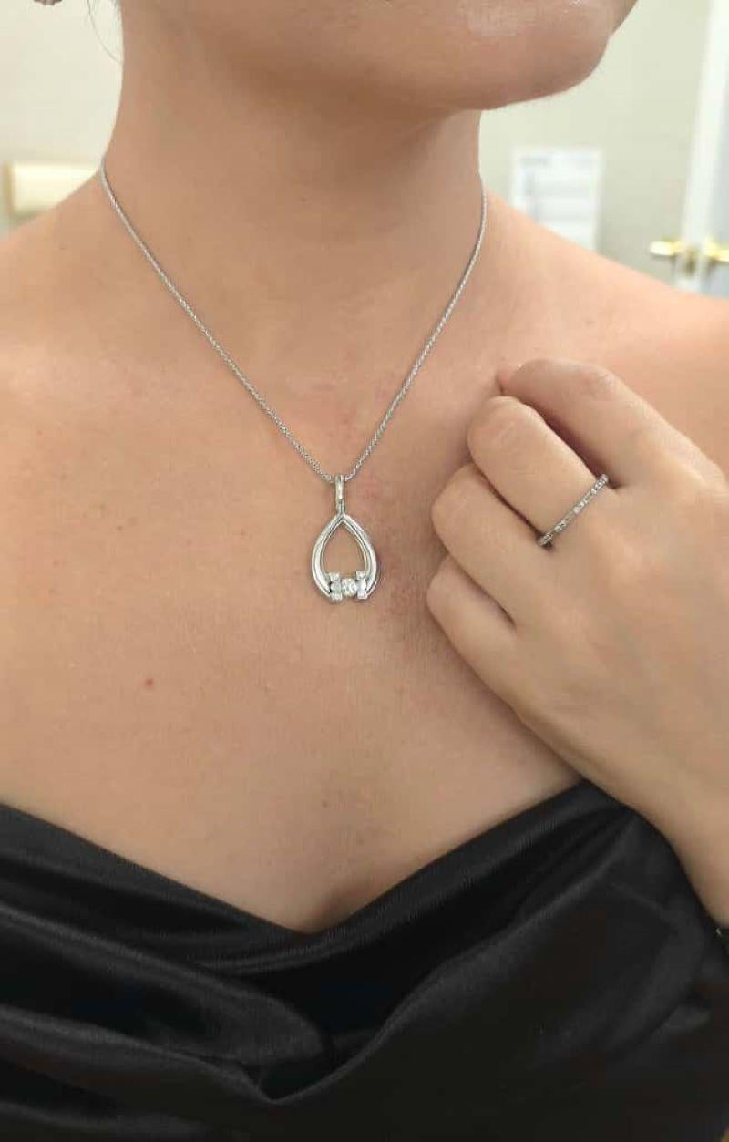 Women's or Men's Diana M. Custom Diamond Pendant 14K White Gold For Sale