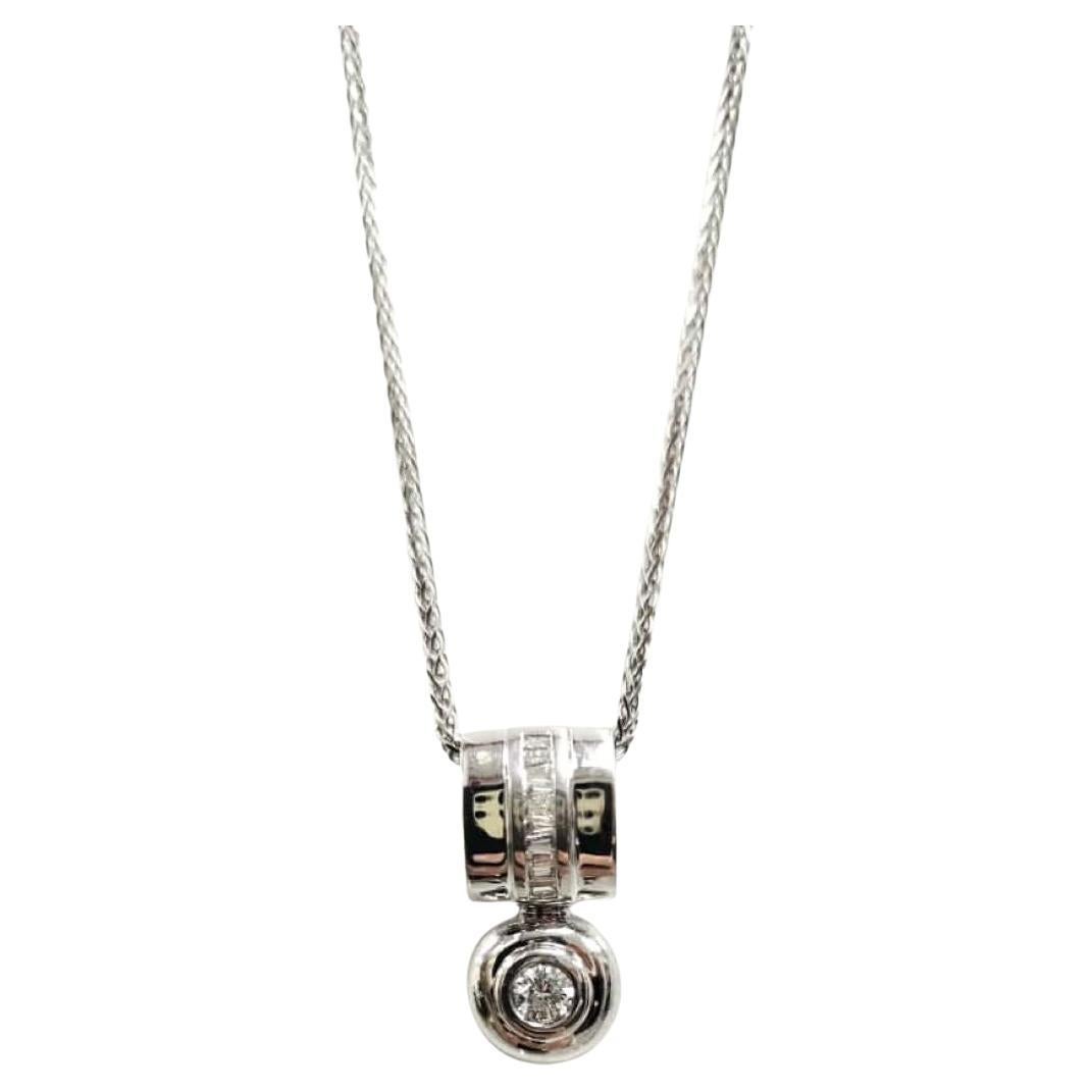 Diana M. Ciondolo personalizzato con diamante in oro bianco 14K