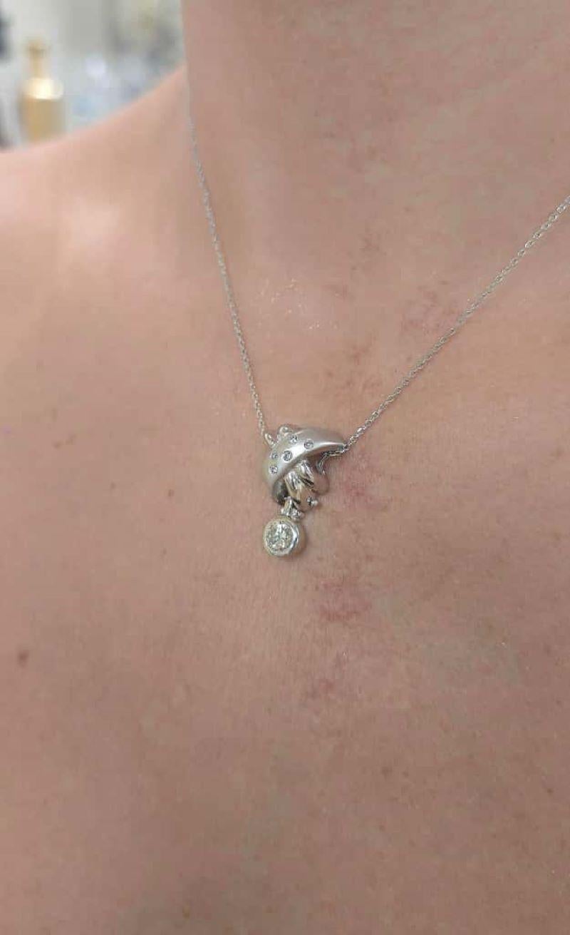 Colgante de diamantes personalizado Diana M. Oro blanco de 18 quilates Corte redondo en venta