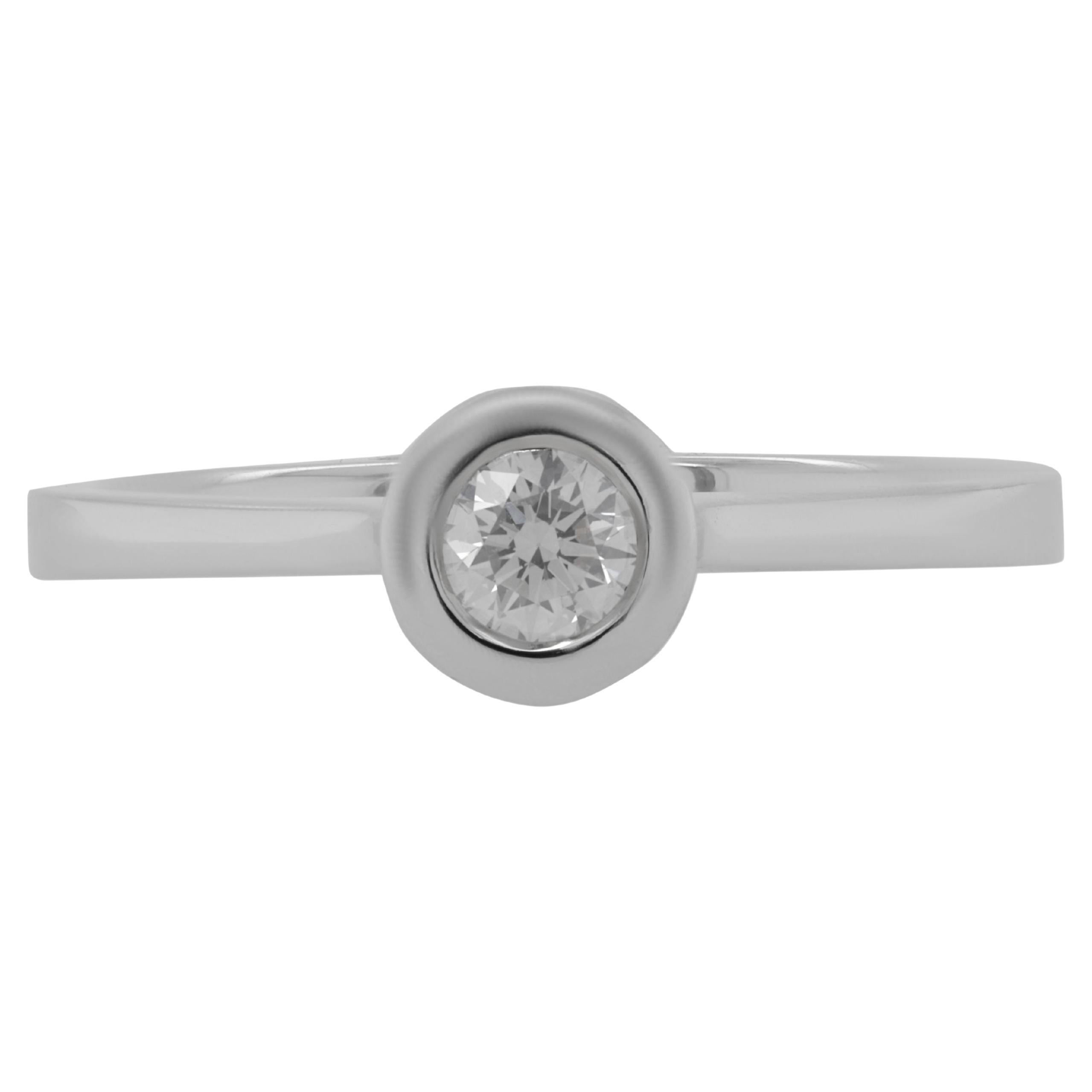 Diana M. Custom Diamond Ring 18K White Gold For Sale