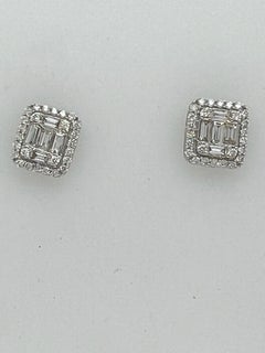 Diana M. Custom  Diamond Stud Earrings 14K White Gold