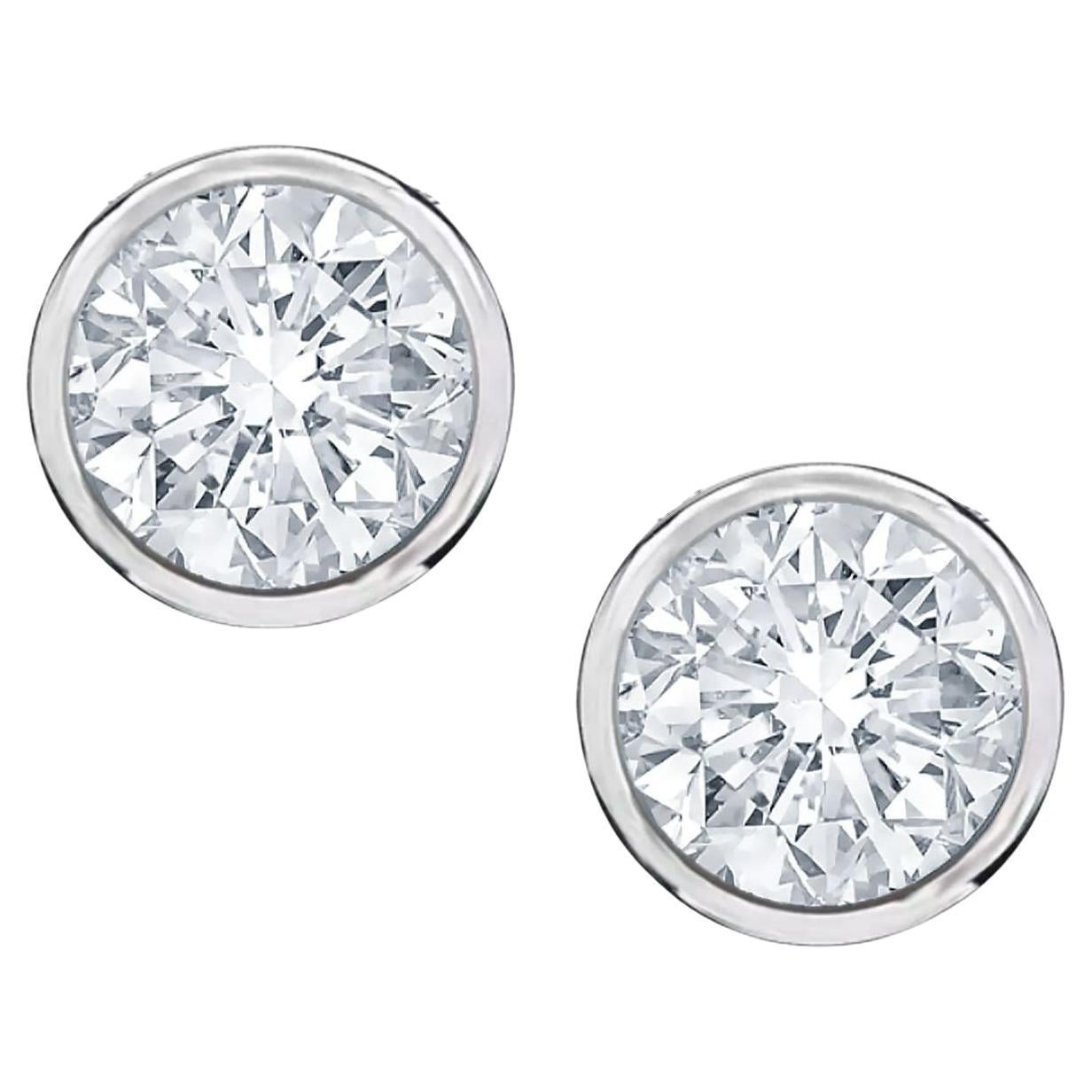 Diana M. Custom Diamond Stud Ears 14K White Gold (boucles d'oreilles en or blanc)