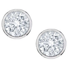 Diana M. Custom Diamond Stud Ears 14K White Gold (boucles d'oreilles en or blanc)