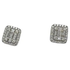 Diana M. Custom  Diamond Stud Earrings 14K White Gold