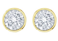Diana M. Custom Diamond Stud Earrings 14K Yellew Gold