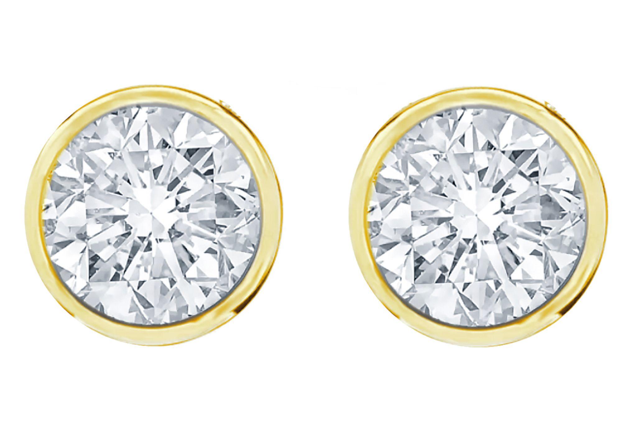 Diana M. Custom Diamond Stud Ears 14K Yellew Gold (boucles d'oreilles en or) Neuf - En vente à New York, NY