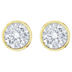 Diana M. Custom Diamond Stud Ears 14K Yellew Gold (boucles d'oreilles en or)
