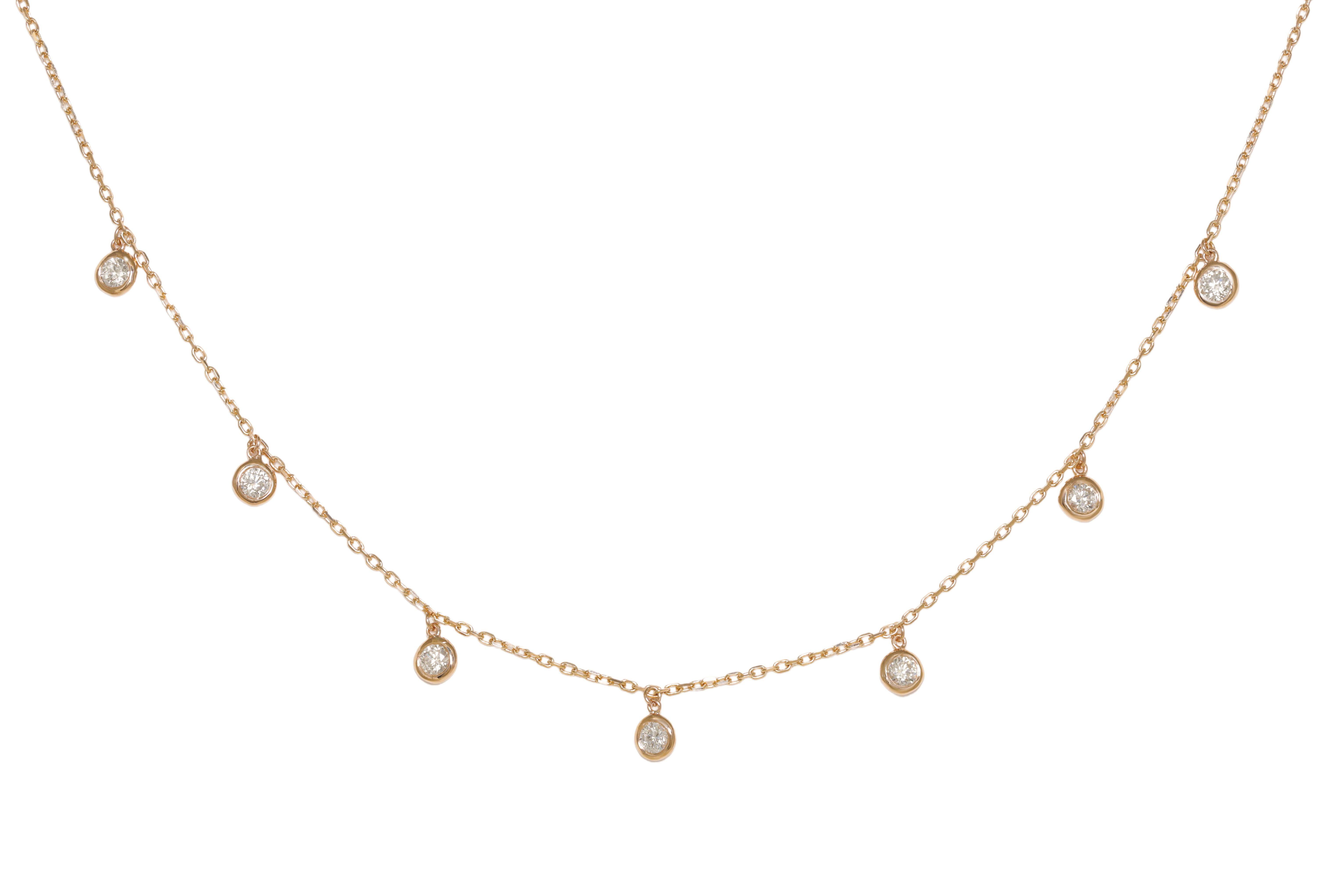 Diana M. Custom Diamonds by the Yard Necklace 14kK Yellow Gold In condizioni Nuovo in vendita a New York, NY
