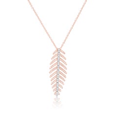 Diana M. Custom Fish Spine Diamond Pendant 14K Rose Gold